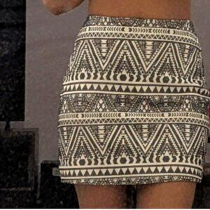 Tribal Print Mini Skirt